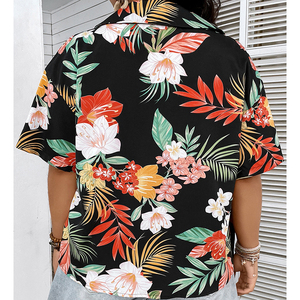 <span class=keywords><strong>Camicia</strong></span> da <span class=keywords><strong>Donna</strong></span> Personalizzata ODM con Stampa Floreale, Maniche Corte Stile <span class=keywords><strong>Kimono</strong></span>, Bottoni Elastici - Product Image 4