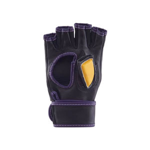 Guantes de Entrenamiento de MMA de Cuero Nuevos al por Mayor, Negros Completamente, de Medio Dedo, Profesionales para Lucha, Muay Thai, con Correa - Product Image 4