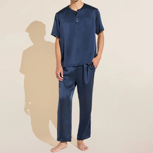 Ensemble de pyjama décontracté pour homme, doux et respirant, vêtements de nuit deux pièces, tenue de détente confortable pour la maison, idéal pour le quotidien - Product Image 5