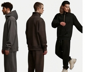 Sweat-shirt unisexe à demi-zip pour hommes et femmes, coupe ample oversize, en molleton bouclette, pull tendance pour l'hiver - Product Image 4
