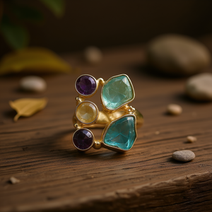<b>Fine</b> <b>Ring</b> with Multi Stones 7.6 Gram Weight - Product Image 3