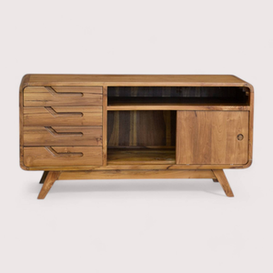 Meuble de salon, commode, meuble TV avec structure en bois de teck et design minimaliste pour la décoration d'intérieur - Product Image 3