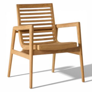 Fauteuil d'extérieur en teck massif, design scandinave, résistant aux intempéries, chaise de jardin pour usage extérieur - Product Image 4