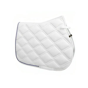 Almohadilla de Montar a Caballo Acolchada Rosa con Cierre de Velcro y Ribete Plateado para Doma Clásica - Product Image 2