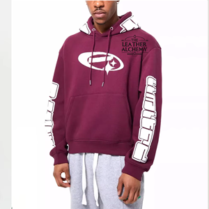 Sweat-shirt à capuche oversize pour homme, impression puff, coton lourd, streetwear, pull-over, mode hiver, vêtements décontractés - Product Image 1