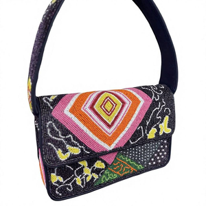 Bespoke Hand-Embroidered <b>Sequin</b> Floral Fashion Bohemian Beaded Single Strap Underarm Shoulder Polyester Outdoor Travel Purse - Product Image 3