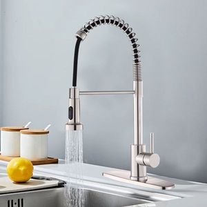 Rubinetto da cucina industriale a 1 maniglia, 1 foro, 3 fori, con doccetta estraibile, per lavatoio, stile rustico, per camper, lavanderia, vano multiuso, RV, ambienti umidi - Product Image 4