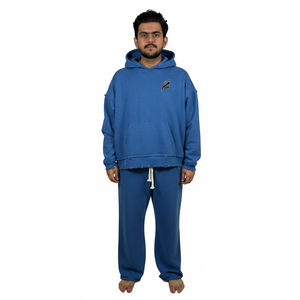 Trajes Deportivos de Invierno para Hombre, Sudaderas con Capucha, Felpa Lisa Teñida, Secado Rápido, Transpirable - Product Image 1