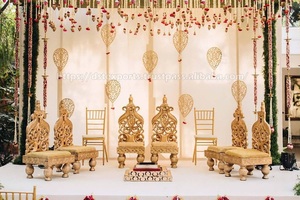 South Indian Wedding Mandap Chairs Set Premium Wooden South Indian Wedding Mandap Chairs Manufacturer At Wholesale Prices - Product Image 5