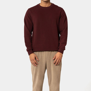 Sweat-shirt en molleton tricoté à col rond pour homme, couleur unie, hiver, numérique, écologique, respirant, manches longues, décontracté - Product Image 1