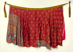 Handmade Reversible Recycled <b>Silk</b> Wrap <b>Skirt</b> with Floral Pattern and Belt Vintage Indian Saree Boho Maxi Dress - Product Image 6