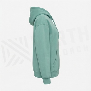 Fleece Cotton Winter Hooded Crop Top Oversized Drop Shoulder Custom Women's Streetwear Hoodies New Customized Color - Product Image 3