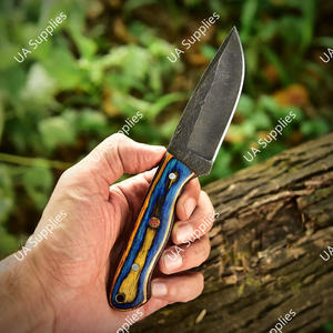 Cuchillo Profesional de Hoja Fija para Caza y Camping, EDC, de Alta Calidad, con Soporte OEM/ODM, Acero al Carbono, Mango de Madera Pakka, Funda de Cuero - Product Image 3