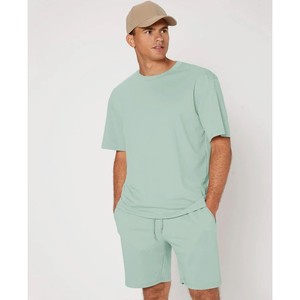 Ensemble tendance pour hommes, 2 pièces, chemise à manches courtes et short, logo personnalisé, design uni, tenue d'été, confortable, vente en gros OEM - Product Image 3