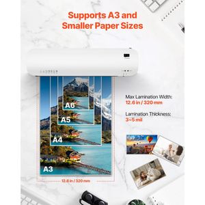 Machine à plastifier thermique portable pour papier A3 max. – Chauffe rapide en 2-3 min – Épaisseur de plastification 3-5 mil - Product Image 6