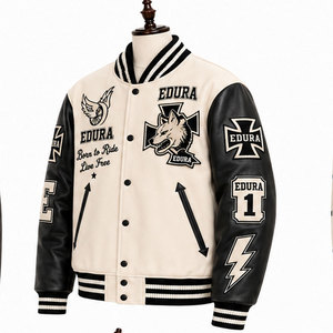 Chaqueta Varsity de Invierno para Hombre, Personalizada por Shamsher Sports EM ODM, con Mangas de Cuero Premium y Bordado Chenille, Marca Privada - Product Image 3