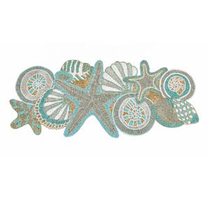 Moderno verde azulado oro vidrio con cuentas camino de mesa de buffet patrón redondo corredor sala de estar consola camino de mesa vajilla para el hogar - Product Image 2