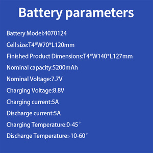 Batería de Polímero de Litio Recargable Personalizada de 7.7V 5200mAh, Paquete de Baterías LiPo de Alta Capacidad con Conector para Dispositivos Médicos Portátiles - Product Image 3