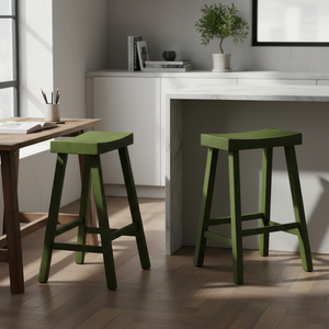 Tabouret de bar haut en bois d'hévéa massif, rond, moderne, minimaliste, mobilier de maison durable et léger - Product Image 6