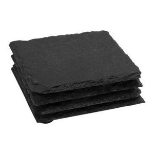 Sous-verres personnalisables en ardoise naturelle écologique noire, design sur mesure, pour la maison, les mariages et les cadeaux. - Product Image 5