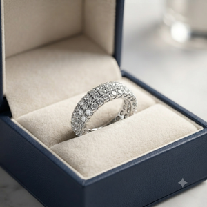 Bague Éternité Complète Personnalisée de Luxe à Trois Rangs en Argent Sterling 925 avec Diamants de Laboratoire, Idéale pour Mariage Tendance et Cadeau d'Anniversaire - Product Image 3