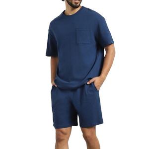 Conjunto de Dos Piezas de Verano de Corte Holgado para Uso Casual, Precio al por Mayor para Grandes Cantidades, Conjunto de Camiseta de Cuello Redondo y Pantalones Cortos para Hombre - Product Image 1