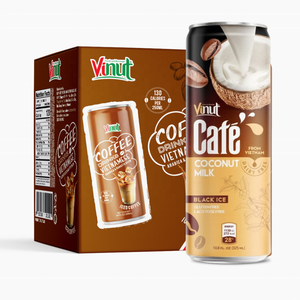 Café glacé à la noix de coco 250ml/330ml 11.0 Fl oz Boisson VINUT Carton de 24 canettes Caféiné Sans OGM Sans produits laitiers Marque privée OEM Gratuit - Product Image 1