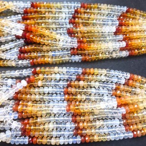 Opale naturelle mexicaine orange feu, perles rondes facettées de 4-5 mm, brin de 16 pouces, pierres précieuses en vrac pour la fabrication de bijoux - Product Image 2