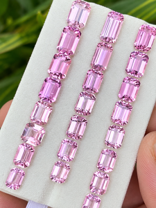 Piedras Preciosas Naturales de Kunzita Rosa de Mehrajuddin, Corte Octogonal Facetado, 3-5 Quilates, Calibradas, Pulimentadas, con Juego de Color, para Joyería - Product Image 3