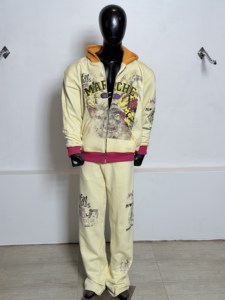 Sudadera con capucha de algodón 100% personalizada MKB, la más vendida, de peso pesado, estilo urbano, con cremallera, impresión DTG, 500 g/m², de felpa francesa, con pedrería - Product Image 1
