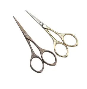 Set of Gold European Vintage Sewing Shears Flower Pattern Embroidery Scissors and antique scissors custom sizes