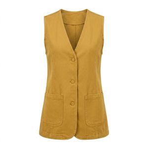 Chaleco vaquero personalizado para mujer, en mezclilla negra lavada, venta al por mayor de fábrica para marcas de moda estadounidenses - Product Image 4