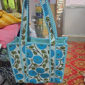 Sac fourre-tout matelassé en coton fait main sur mesure 2026 avec fermeture éclair, léger, réutilisable, design spacieux, toutes saisons, pour le bureau - Product Image 1