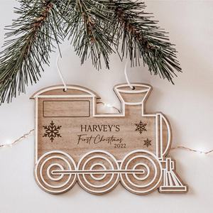 Personalized Wooden Reindeer <b>Christmas</b> <b>Ornament</b> <b>First</b> <b>Christmas</b> 2021 Cartoon Style Decor - Product Image 3