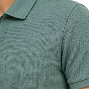Camiseta Polo de Punto Tipo Waffle Verde Salvia Personalizada para Hombre, Transpirable, de Manga Corta, Informal, para Golf, Tenis, Ropa de Verano - Product Image 6