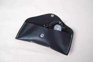Luxury <b>Slim</b> Genuine Leather Glasses Cover Handmade Cowhide Pouch Soft Vintage Travel Spectacles Case Holder LGC-0019 - Product Image 4
