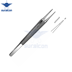 Suturing Micro Forceps <b>12</b> cm / 4-3/4 Inch Straight with 0.3 mm Tip and 1:2 Teeth Stainless Steel Microsurgical Instrument - Product Image 4