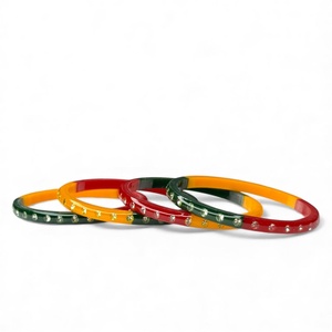 Pink Multicolor Plain Fancy Women's Trendy Floral Design <b>Bangles</b> for Party & Daily Wear - Product Image 5