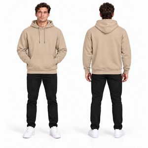 Sweat-shirt à capuche pour homme, bleu et blanc, en polyester/coton, molletonné, coupe classique, avec poche, vêtement d'hiver, séchage rapide - Product Image 2