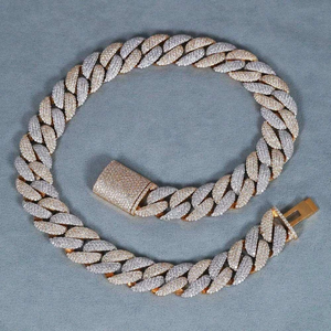 Luxury Moissanite Cuban Link Chain <b>Necklace</b> Iced Out Hip Hop Jewelry Gold Tone Bold <b>Statement</b> <b>Necklace</b> Shine Gift - Product Image 2