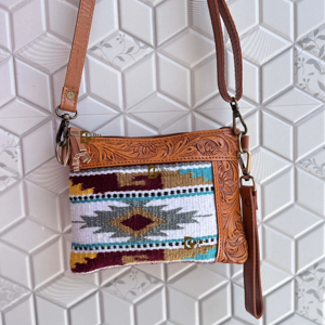 Recién llegado, bolso marrón para mujer, bolsos estilo Jacquard azteca, bolsos inspirados en sillín, manta, cierre de cremallera, letra elegante - Product Image 1