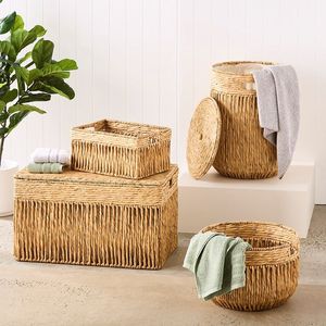 Panier de rangement en jacinthe d'eau naturelle, tissé à la main, pour le linge, les jouets, les couvertures, la décoration intérieure, vente en gros, exportation - Product Image 1