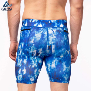 OEM Services Blue Color Printed Design Seamless Quick-Dry High Elasticity Cycling And Running Wear <b>Men</b> <b>Compression</b> <b>Shorts</b> - Product Image 3