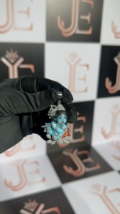 Handcrafted Trendy Little Krishna <b>Face</b> Pendant Crafted From Solid 925 Sterling Silver Moissanite Pendant For Krishna Devotees - Product Image 5