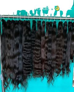 Extensions de cheveux humains vierges indiens avec fixation par clip, trame simple > Extensions de cheveux en vrac - Product Image 1