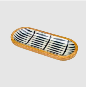 Bandeja de Servir Clásica de Madera MDF con Impresión Esmaltada, Hecha a Mano en India, Multifuncional, para Almacenamiento de Vajilla, Comida y Bebidas - Product Image 1