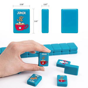Premium Teal Blue American <b>Mahjong</b> <b>Set</b> Unique Engraved Ski Winter Tiles Professional Custom <b>Mahjong</b> Game <b>Set</b> - Product Image 2