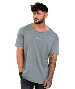 Camisetas de algodón/fibra de bambú 100% para hombre, cuello largo, transpirable, estilo informal, ajuste holgado, sólido, varios tamaños, OEM, ODM disponible - Product Image 6