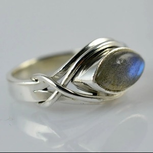 <b>Labradorite</b> <b>Ring</b> 925 Sterling Silver Handmade Boho Statement Promise Jewelry for Women Natural Marquise Shape Gemstone Jewelry - Product Image 3