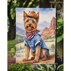 Australien Terrier Cowboy Bienvenue Jardin Drapeau Multicolore Floral Patio Illustration pour Boîte Aux Lettres et Cour Décor pour Parterres de Fleurs - Product Image 3